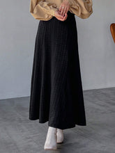 FRIFUL High Waist Solid A-line Skirt